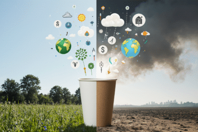 مقایسه رد پای کربن در ظروف کاغذی و پلاستیکی