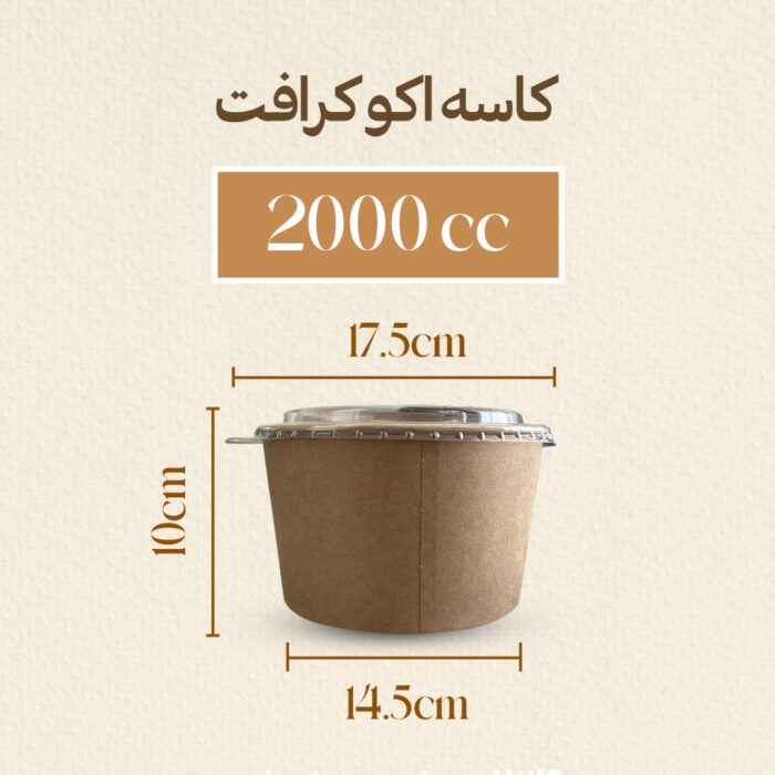 کاسه اکو کرافت کاغذی 2000 سی سی